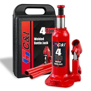 4 Ton (8,000 lb) Bottle Jack with Carrying Case, Welded Hydraulic Bottle Jack... - Picture 1 of 7