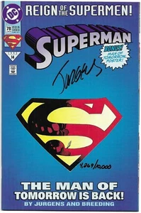 Superman #78 DC COLLECTOR'S COMIC BOOK Dan Jurgens AUTOGRAPH SIGNED DF COA 1994 - Picture 1 of 3