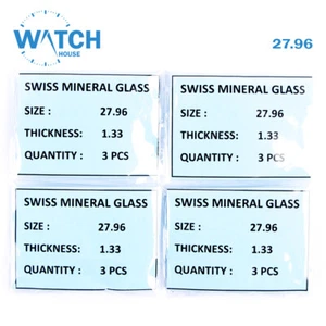 12 Pcs Watch Glass Crystal Swiss Made Size 27.96 MM Thickness Is 1.33MM - Picture 1 of 2