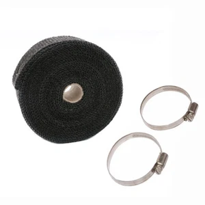 10m Vehicle Exhaust Header Pipe Black Anti-scalding Thermal Heat Tape Cloth Roll - Picture 1 of 3