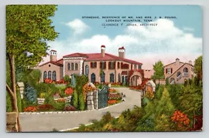 Postcard Stonedge J.B. Pound Residence Lookout Mountain Tennessee 1943 Cancel - Picture 1 of 2