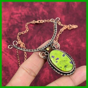 Stichtite Stone Copper Artisan Wire Wrapped Sisters Gift Chain Handmade Necklace - Picture 1 of 6