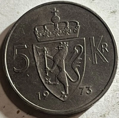 1973 NORWAY 5 Kroner KM# 412 - Image 1 of 2
