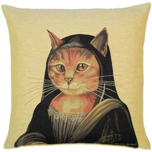 NEW 18" ARISTOCATS MONA LISA BELGIAN TAPESTRY CUSHION COVER, ZIP CLOSURE, 4941 - Picture 1 of 2