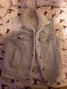 Levis Denim Woolen Lined Vest M - Picture 1 of 4