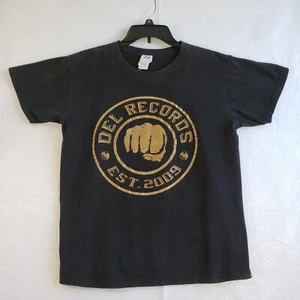 Camisa Del Records Los Angeles Unisex Mediana Negra con Puño Dorado Golpe Música - Imagen 1 de 12