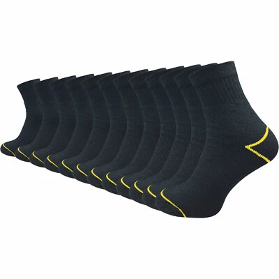 12 Paar Herren Quarter Arbeitssocken WORK Herrensocken Socken Baumwolle schwarz - Bild 1 von 4