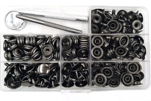 Metal Snap Fastener Button Kit 70 Sets 5/8" Stainless Steel Kit for Leather 15mm - Picture 1 of 6