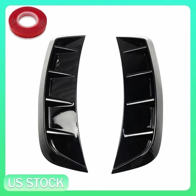 2X Cubierta de ventilación de guardabarros lateral Ventilación lateral Negro Brillante Universal Decoración Exterior de coche Foto 1 de 4