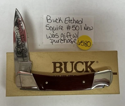 Cuchillo grabado Buck Squire 501 NOS Foto 1 de 3