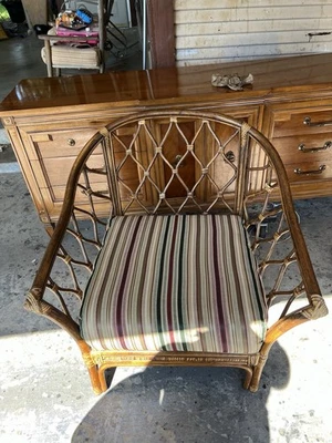 espreguiçadeira vintage de vime - Imagem 1 de 4