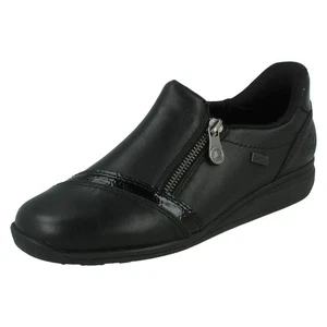 Ladies Rieker Ready 2 Go '47264' Leather Casual Water Resistant Shoes - Wide - Picture 1 of 18