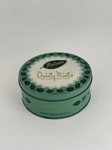 Vintage Falcon Dainty Mints Tin Green Mint Leaf Candy 1lb 6" - Picture 1 of 9