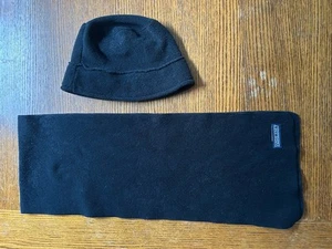 Land's End Fischerhut L/XL Fleece USA Vintage schwarz mit Schal - Bild 1 von 3