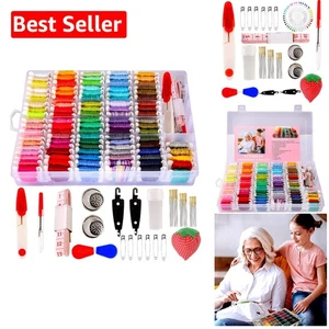 Colorful Embroidery Floss & Friendship Bracelet Kit - 200+ Pieces Included - Picture 1 of 8