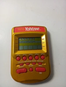 Vintage Yahtzee Electronic Hand-held Game Gold & Red Hasbro 2002 TESTED WORKS - Picture 1 of 3
