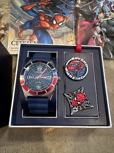 Citizen Spider-Man Limited AW2050-49W New In Box With Comics Bag & Pins - Picture 1 of 4