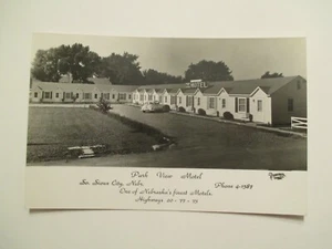 RPPC Sioux City Nebraska Postcard Park View Motel Real Photo NE - Picture 1 of 2