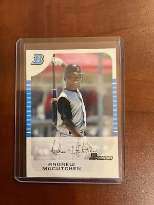 Tarjeta de novato 2005 Bowman Draft Picks Andrew McCutchen #BDP63 BLANCA SN: 134/225 Foto 1 de 3