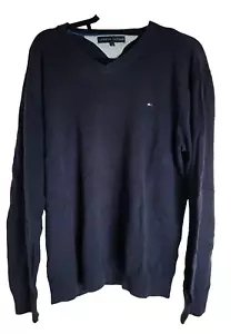 Original/Auténtico Tommy Hilfiger - Suéter Vintage - Clásico - Azul - XL - Imagen 1 de 12