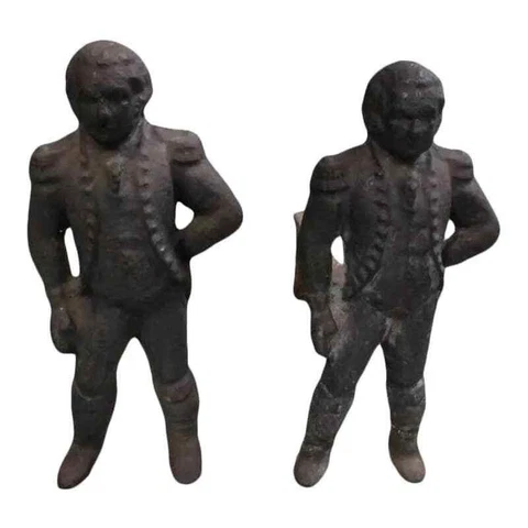 Early-20th Century Cast Metal "George Washington" Andirons - Pair Cover