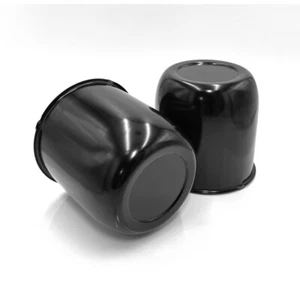 2 Black Push Through 4.25 Center Caps for Auto, Truck or Trailer Wheels and Rims - Picture 1 of 4