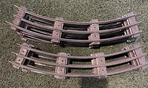 Lot Of Vintage Metal Train Tracks Curved 3 Rail 12Pieces. - Picture 1 of 5