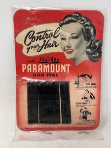 De colección Sin Usar Sta Rite Paramount Bob Pins En Exhibición Tarjeta Controla Tu Cabello - Imagen 1 de 3