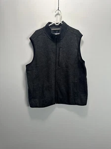 Lands' End Charcoal Grey Full Zip Fleece Vest Size XXL - Picture 1 of 8