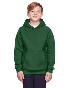 Team 365 Youth Zone HydroSport™ Heavyweight Hooded Sweatshirt, Sport Dark Green - Picture 1 of 6