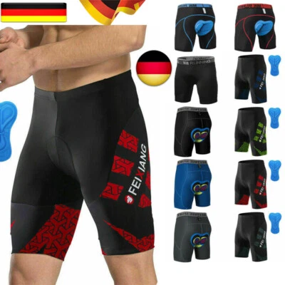 FEIXIANG Herren Fahrradhose MTB Kurz Radlerhose Gel Sitzpolster Unterhosen Polster Shorts