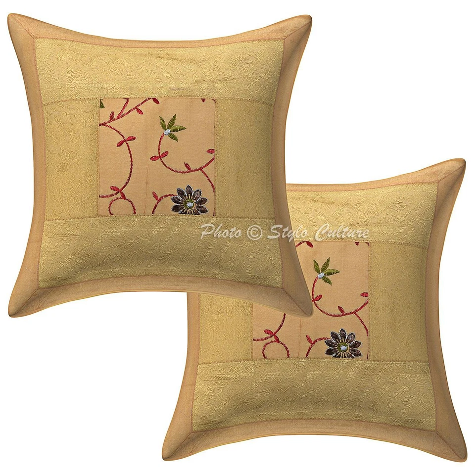 Indian Home Decor Brocade Elephant Cushion Cover Handmade Pillow case Cover - Image 1 of 3