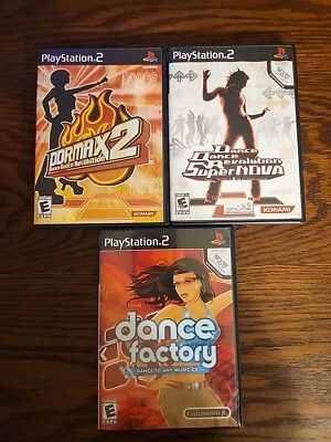 Lote 3 PS2 Dance Dance Revolution Ddrmax 2 Supernova PlayStation 2 Dance Factory Foto 1 de 4