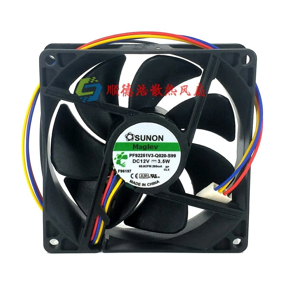 Sunon PF92251V3-Q020C-S99 12V 3.5W 90*90*25MM 9cm 4 wires PWM Cooling Fan - Image 1 of 3