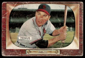 Bowman #107 1955 Solly Hemus Cardenales de San Luis bajo grado - Imagen 1 de 2