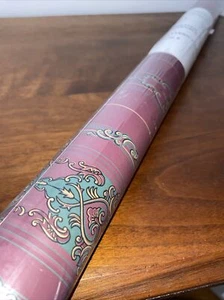 Vintage Wallpaper Maroon Hunter Green Double Roll 60 Sq Ft Dark Moody - Picture 1 of 7