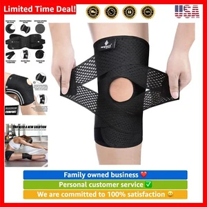 Knee Brace for Knee Pain, Compression Knee Support with Air Mesh Fabric, Adju... - Picture 1 of 8