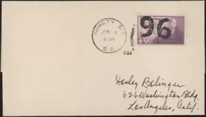 U.S., 1934. Postal History Fancy Cancel Loso 828 "96", Ninety Six, SC - Picture 1 of 1