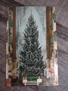 Vtg Cleveland OH Sterling Lindner Christmas Tree Unposted Postcard - Picture 1 of 6