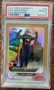 2022 Topps Chrome F1 Max Verstappen Gold Refractor /50 Low Pop #152 PSA 10 ๐๐ฅ - Picture 1 of 3