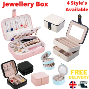 Small Jewellery Box Organizer Travel Portable PU Leather Ornaments Storage Case - Picture 1 of 74