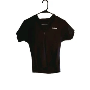 HIND Womens Black Cycling Jersey Size S Half Zip Top 2 Back Pockets Pullover - Picture 1 of 10