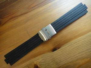 24mm Watch rubber Band Silicone Strap.bracelet&Buckle TT1 F1 Diver Chron watch - Picture 1 of 6