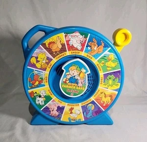 Vintage 1989 Mattel See N' Say The Farmer Says Animal Sounds Toy Blue! Used! - Picture 1 of 13