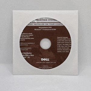 πΏ Dell Windows 7 Professional 32-Bit Reinstall DVD β OEM Disc β No Product Key - Picture 1 of 2
