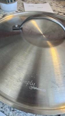 Simply Calphalon Lid Brushed Stainless Steel 12.5" OD/12" ID - Image 1 of 4