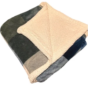 Eddie Bauer 45x54 Sherpa Überwurf Decke blau nordisch ultra Plüsch sauber weich kuschelig - Bild 1 von 8