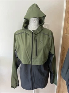 Run On Clouds Weather Jacket Men’s Size L Green & Grey - Picture 1 of 16