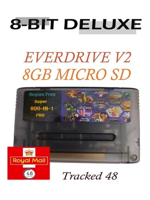 NINTENDO SNES EVERDRIVE GENESIS FLASH CART CARTRIDGE SD CART BLACK