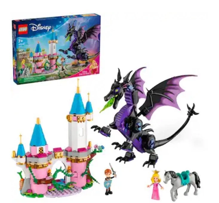 *Retirado* Lego (43240) Forma del Dragón de Maléfica y Castillo de Aurora, Edades 7+ Foto 1 de 4